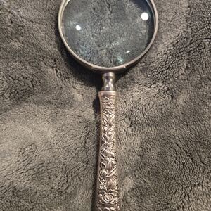 Ornate Vintage / Antique Sheffeild Silver Magnifying Glass